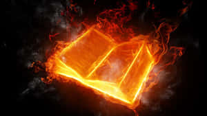 一本在黑暗背景中燃燒的書，帶有火焰和煙霧。 — 著火 壁紙
