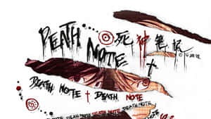 撕破的紙張露出動漫眼睛和粗體紅黑墨水的Death Note文字。