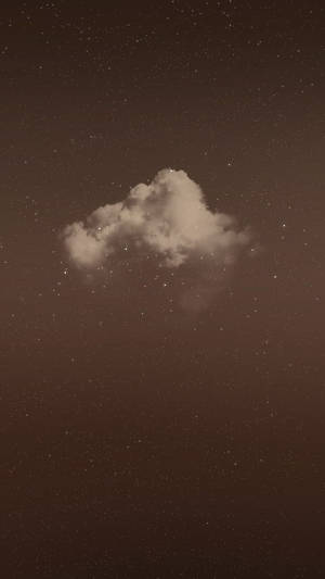 一朵孤雲在溫暖的深褐色調的星空夜空中漂浮。 — 雲朵 壁紙