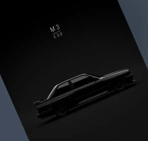 極簡深色工作室燈光下的黑色BMW M3 E30跑車。 — 極簡美學 壁紙