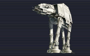 一架白色 AT-AT 步行機站在深藍色條紋背景上。 — 現代戰爭 壁紙