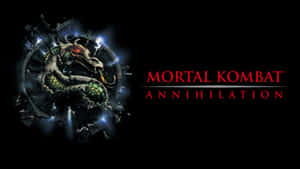 Mortal Kombat Annihilation標誌，有一條龍穿過破碎的圓圈。 — 真人快打11 壁紙