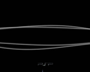極簡抽象設計，黑色背景上帶有發光白色曲線和PSP標誌。 — 凌志標誌 GIF 壁紙