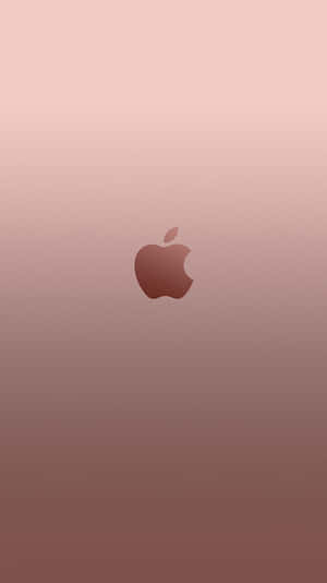 Apple標誌置中於玫瑰金漸變背景上。 — iPhone 粉紅美學 壁紙
