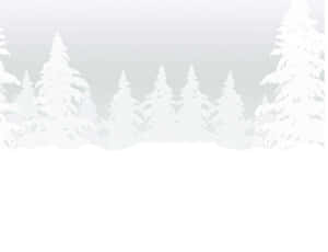 極簡冬日景觀中積雪的松樹。