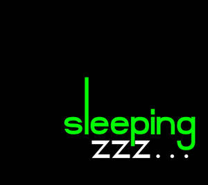 黑色背景上的綠色睡眠 zzz 文字
