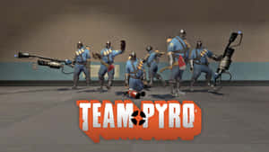 來自遊戲《Team Fortress 2》的火焰兵團隊角色手持火焰噴射器和爆炸物擺姿勢。 — 團隊要塞2 壁紙