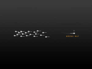 精子細胞向左游，一個向右游並標有 wrong way。 — 科學 壁紙