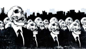 一群穿著西裝打領帶的骷髏 — 政治 壁紙