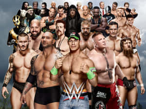 WWE摔角手與標誌一起擺出戰鬥姿勢 — WWE GIF 壁紙