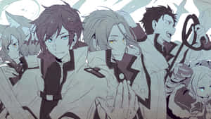 身穿冬季制服嘅動漫角色喺雪中企埋一齊。 — 火影忍者疾風傳 壁紙