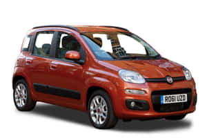 橙色Fiat Panda汽車在白色背景的攝影棚照片中。 — 熊貓 壁紙