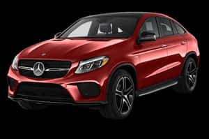 紅色 Mercedes-Benz GLE Coupe SUV 配黑色輪圈在黑色背景上 — Surface Laptop 壁紙