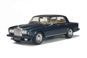 經典深藍色 Bentley T2 豪華轎車，米色內飾，攝影棚拍攝。 — Surface Laptop 壁紙