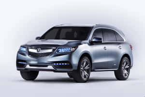 銀色Acura SUV，藍色頭燈，工作室環境 — Surface Laptop 壁紙