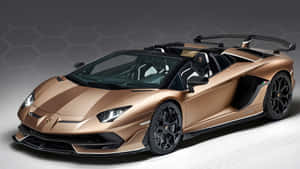 工作室環境中帶有黑色細節的青銅色林寶堅尼 Aventador SVJ Roadster — 林寶堅尼 4K 壁紙