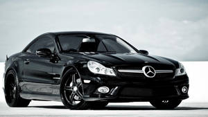 黑色 Mercedes SLR McLaren 跑車在攝影棚環境中 — 汽車 壁紙
