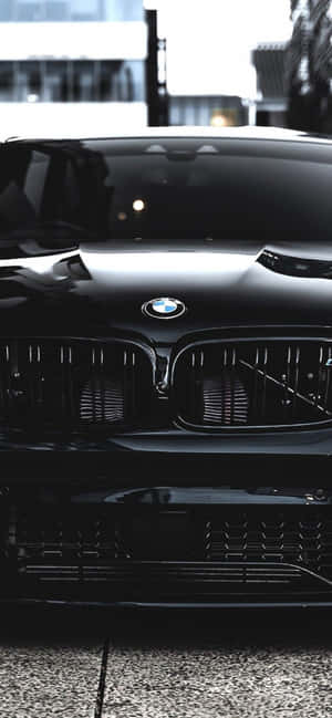 城市環境中黑色BMW汽車前格柵的特寫 — 銀河A08 壁紙