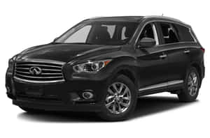 黑色Infiniti QX60 SUV，帶有鍍鉻格柵和合金輪圈，白色背景。 — Surface Laptop 壁紙