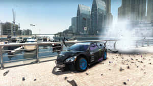 一輛汽車正被大火摧毀 — Grid Autosport 壁紙