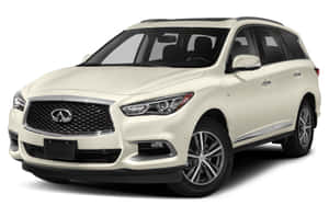 奶油色Infiniti QX60 SUV在攝影棚燈光下，帶有鍍鉻飾件 — 低飽和度 壁紙