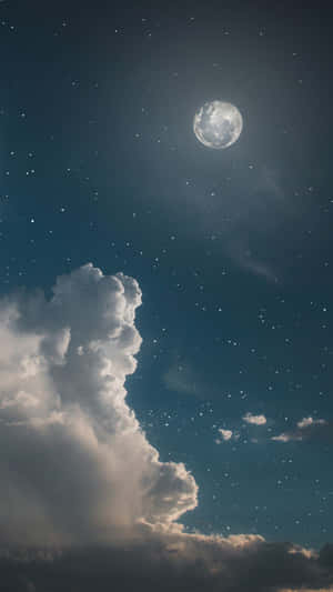 月光下的天空，星星和戲劇性的雲層。 — 月色夜空 壁紙