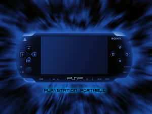 Sony PlayStation Portable 遊戲裝置，帶有發光藍色效果。 — PlayStation GIF 壁紙
