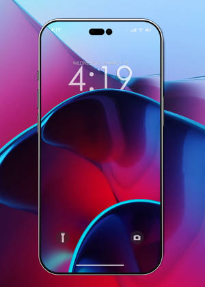 顯示時間和日期的彩色抽象壁紙智能手機。 — Oppo Pad 4 Pro 壁紙