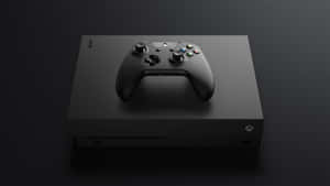 黑色 Xbox 主機及控制器在深色背景上 — 遊戲 壁紙