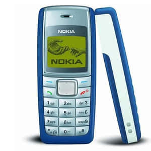 藍色Nokia手機，屏幕上顯示握手標誌，翻蓋打開 — Nokia 壁紙