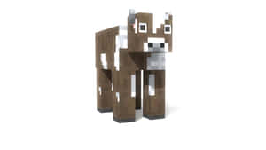 來自Minecraft遊戲的塊狀像素乳牛 — 牛 壁紙