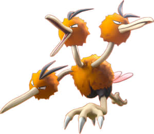 三頭橙色鳥Pokémon，有憤怒嘅眼睛同尖銳嘅爪。 — 可愛寵物小精靈 壁紙