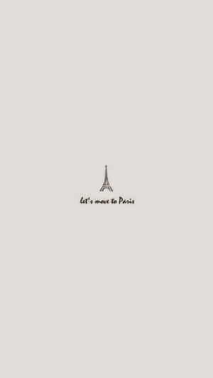 艾菲爾鐵塔草圖和文字「Let's move to Paris」在淺灰色背景上