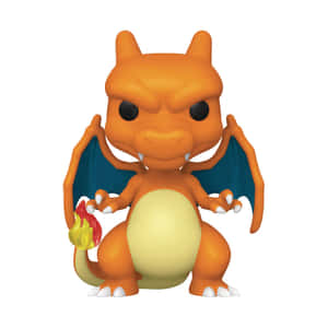 噴火龍的Funko Pop塑膠公仔，帶有藍色翅膀和火焰尾巴。 — 可愛寵物小精靈 壁紙