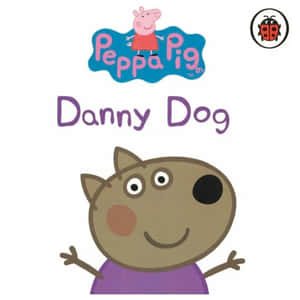 Peppa Pig中的Danny Dog在兒童書封面上微笑揮手。 — 小狗 壁紙