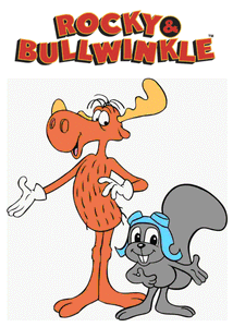 經典卡通風格的駝鹿 Rocky 和松鼠 Bullwinkle — 卡通 壁紙