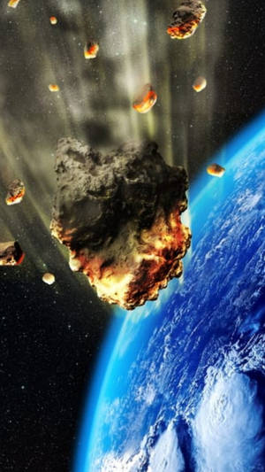 一顆熾熱的小行星衝向地球。 — 秋天 壁紙