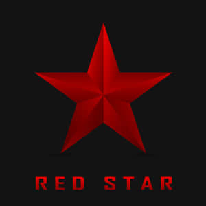 黑色背景上帶有 'RED STAR' 文字的紅色幾何星形。 — 星星 壁紙