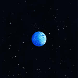 一顆帶有旋轉圖案的藍色行星在星空夜空中。 — 型格藍色動態 壁紙