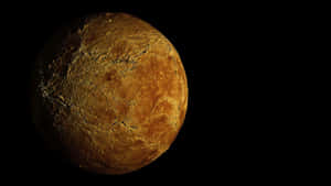 破裂的橙色行星漂浮在黑色太空中 — 行星 壁紙