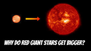 圖表顯示一顆恆星成長為紅巨星，並附有文字問「為什麼」。 — 星星 壁紙