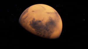 火星在繁星點點的太空虛空中發出橙色光芒。 — 火星 GIF 壁紙