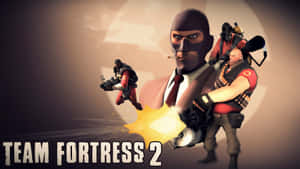 身穿戰鬥裝備並帶有發光武器閃光的 Team Fortress 2 角色。 — 團隊要塞2 壁紙