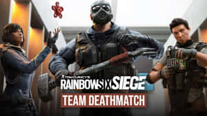 三名身穿戰術裝備的Rainbow Six Siege幹員為團隊死鬥場景擺姿勢。 — 虹彩六號：圍攻行動 壁紙