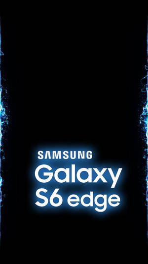 Samsung Galaxy S6 edge 標誌在黑色背景上帶有電光藍色閃電效果 — 霓虹美學 壁紙