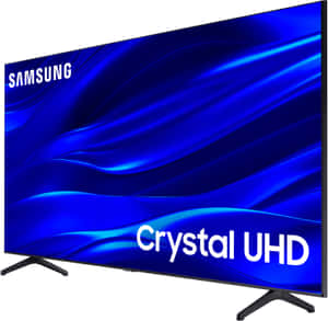 Samsung Crystal UHD電視，帶藍色波浪顯示