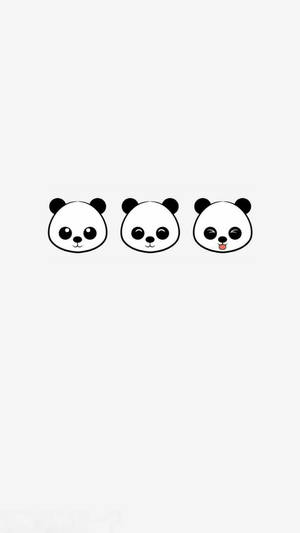 三個可愛的熊貓臉，表情多樣，置於白色背景上。