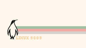 黑色企鵝標誌，米色背景上有「LINUX 9009」文字和彩色條紋。