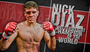 Nick Diaz 次中量級冠軍 紅色手套 強烈姿勢