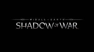 黑底銀色的《Middle-earth Shadow of War》遊戲標題標誌 — 黑色美學 壁紙